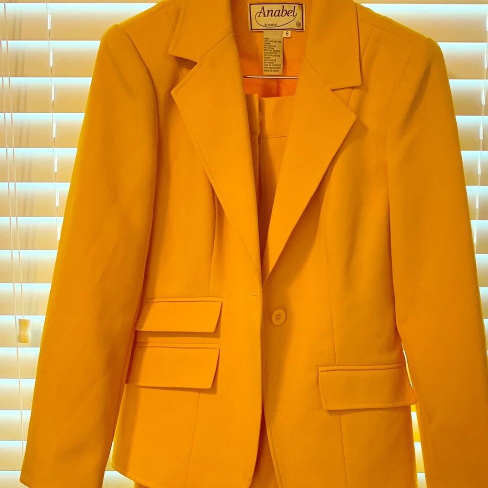 Yellow Two Piece Pant Suit